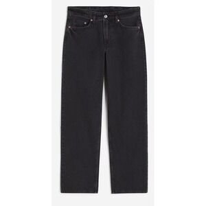 NWT NEW H&M Baggy Jeans Low Waist Black Denim Relaxed Fit Plus 24/38 Casual Cool